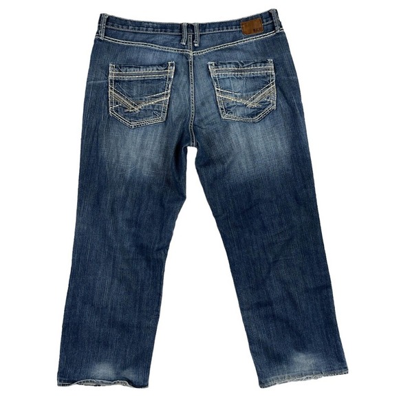 BKE Seth Denim Straight Leg Blue Distressed Jeans Men‎ Size 38L - Picture 5 of 6
